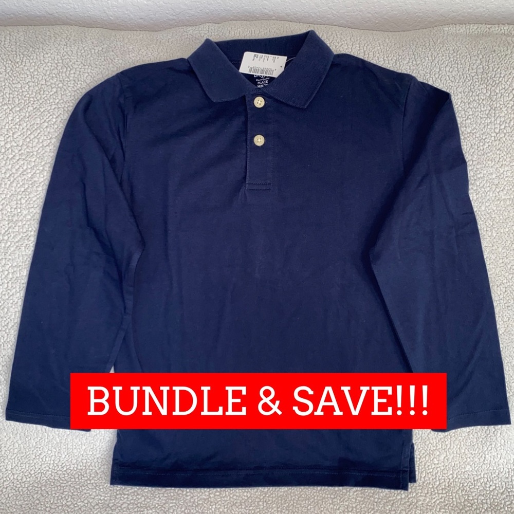 The Children’s Place Boys Uniform Pique Long Sleeve Polo (1 of 3)